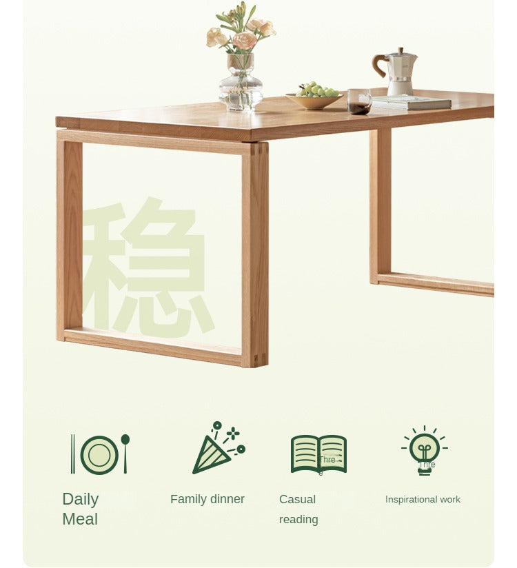Beech, Oak Solid Wood Large Dining Table