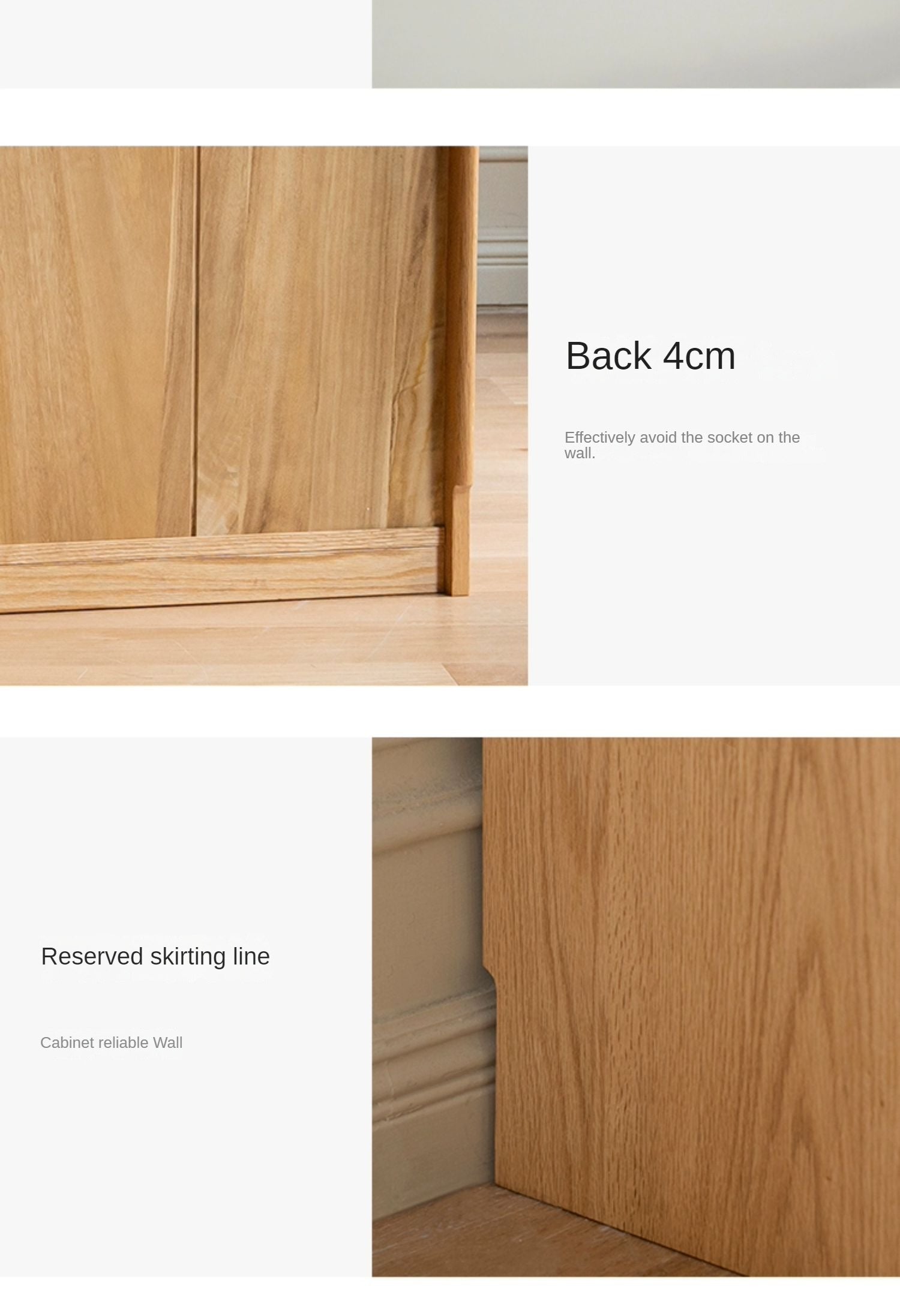 Oak, Ash Solid Wood Nordic Sideboard Slate Top