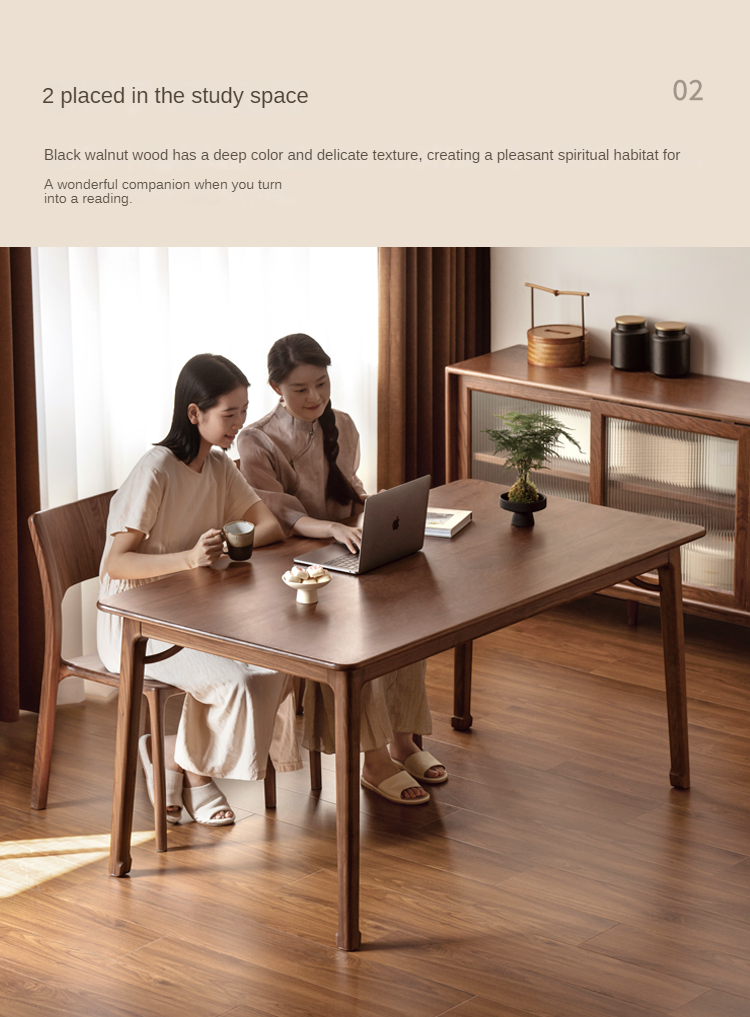 Black Walnut, Ash Solid Wood North American Dining Table