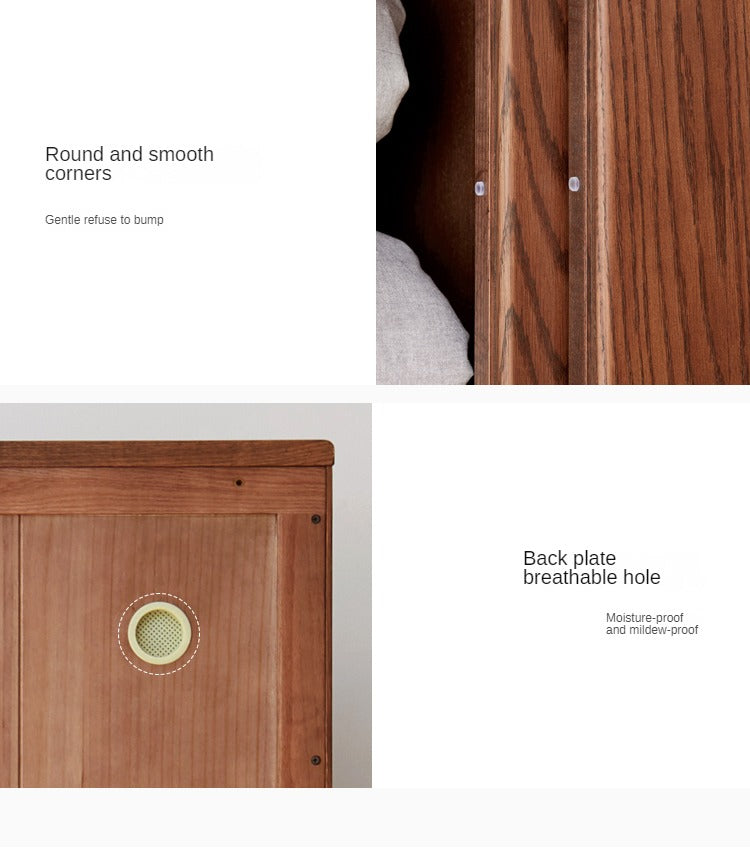 Oak Solid Wood Sliding Door Wardrobe.