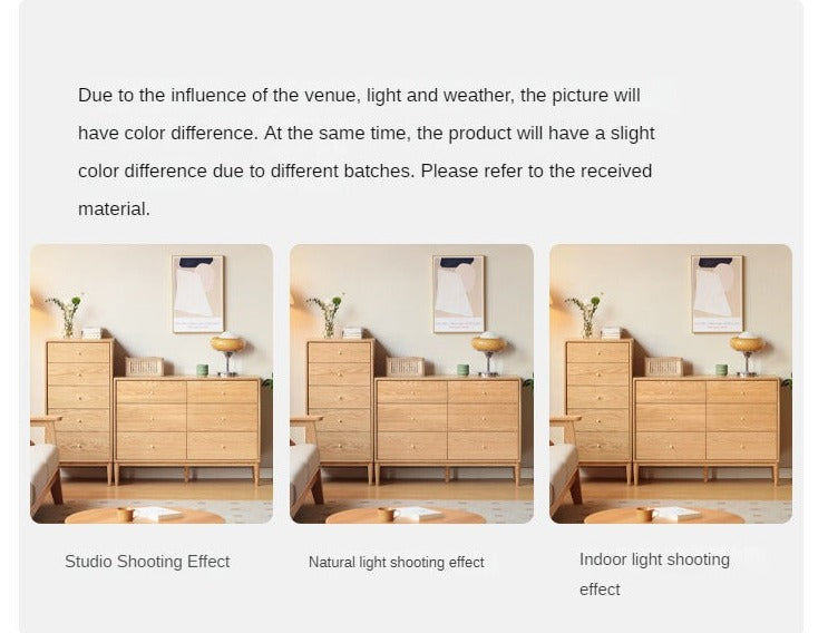 Oak Solid Wood, Solid RubberWood Nordic Chest of Drawers