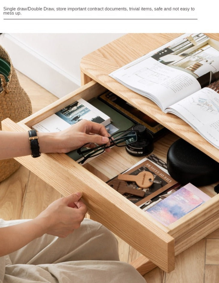 Oak solid wood desk bookshelf"