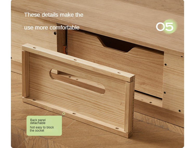 Ash Solid Wood TV Cabinet Modern Simple Floor Cabinet.