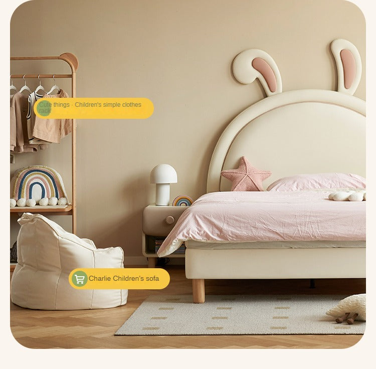 Children's Bed Girl Cartoon Rabbit Bed<