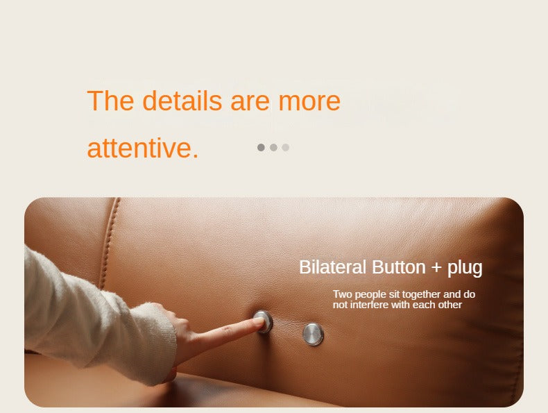 Leather Sofa, Head Layer, Cowhide Electric Sofa.