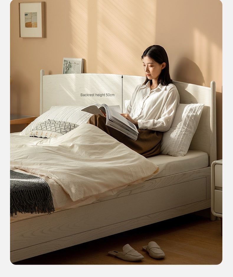 Rubber Wood, Oak Solid Wood French Style Box Bed