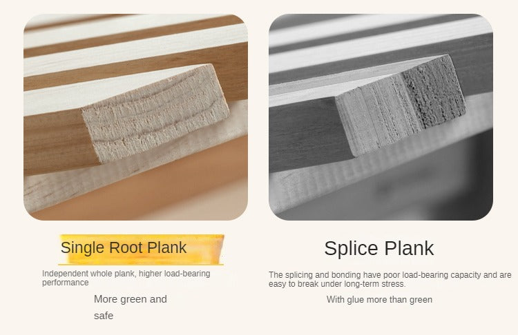 Beech Solid Wood Children's Rainbow Montessori Platform Bed.