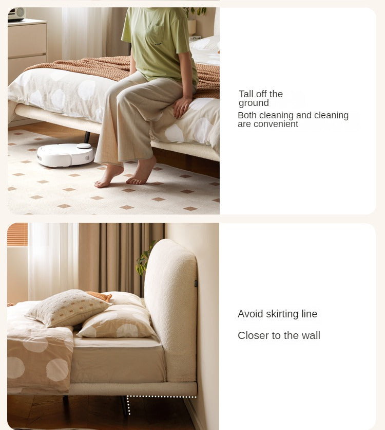 Fabric Soft Luminous White Suspension Imitation Lamb Fleece Bed