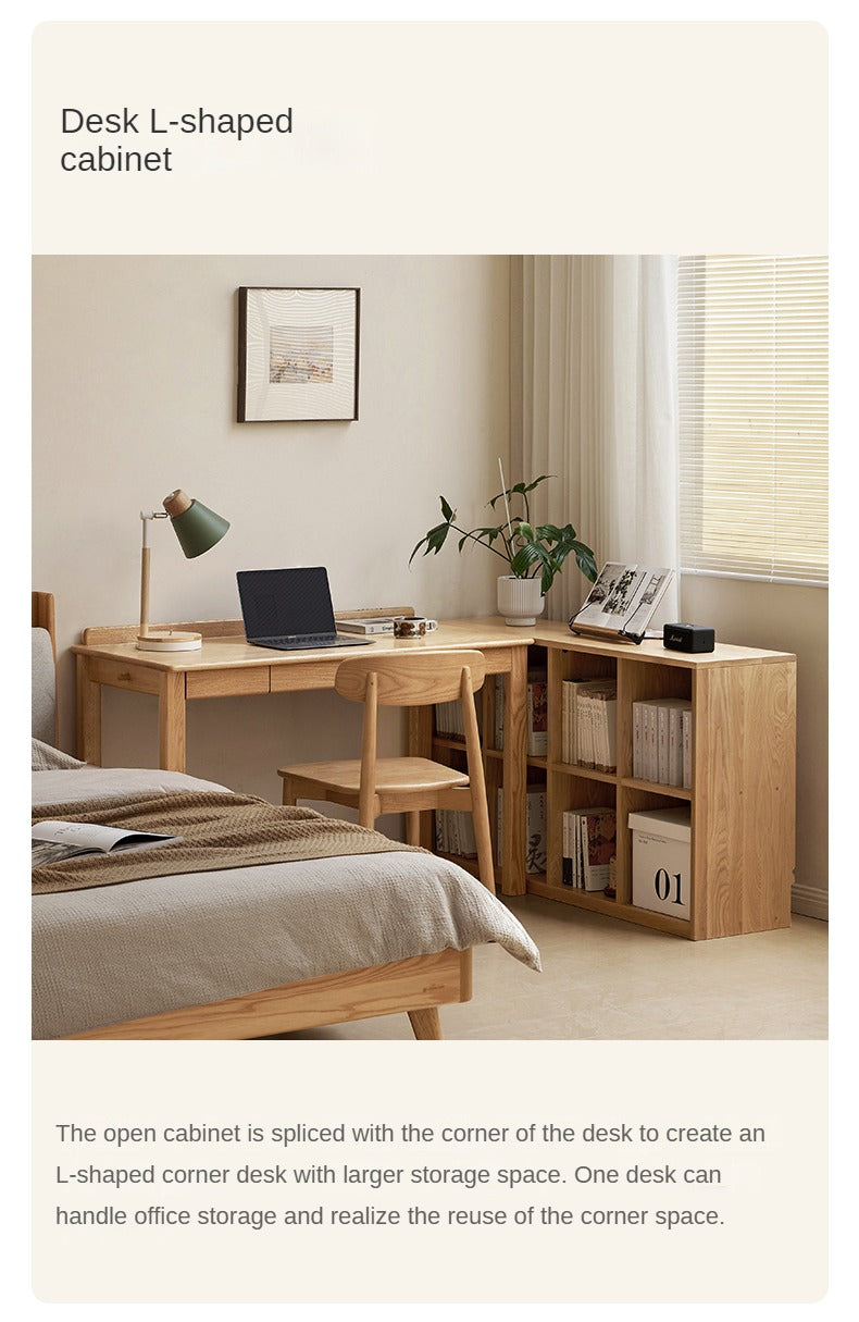 Ash Solid Wood Bookcase Simple Floor Bookshelf