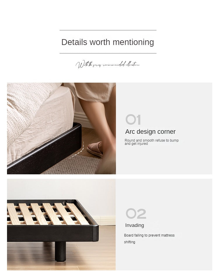 Oak Solid Wood Luminous Suspended Bed
