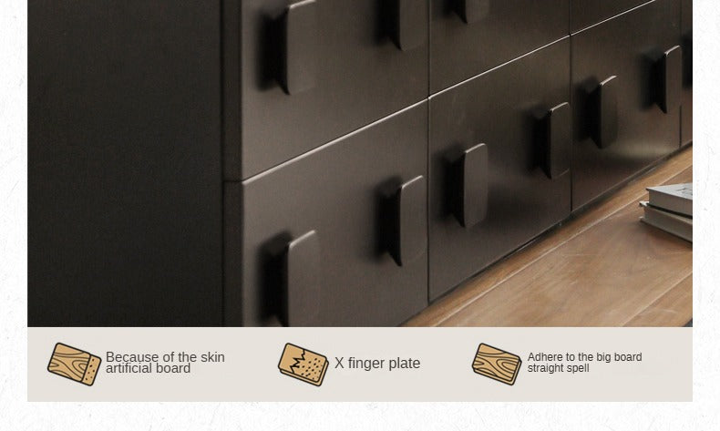 Poplar Solid Wood TV French Retro Floor Module Combination Side Cabinet.