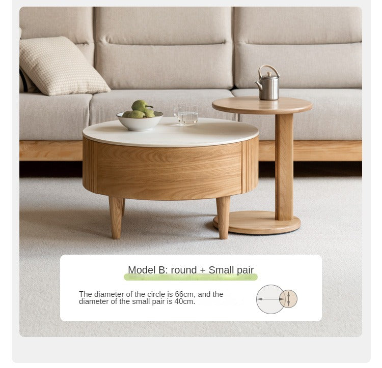 Ash Solid Wood Rock Plate Coffee Table