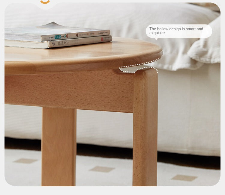 Beech Solid Wood Modern European Round Coffee Table