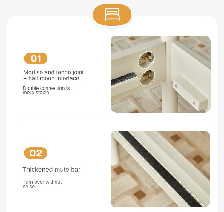 Pine Solid Wood Bed Nordic Light Luxury White Bed