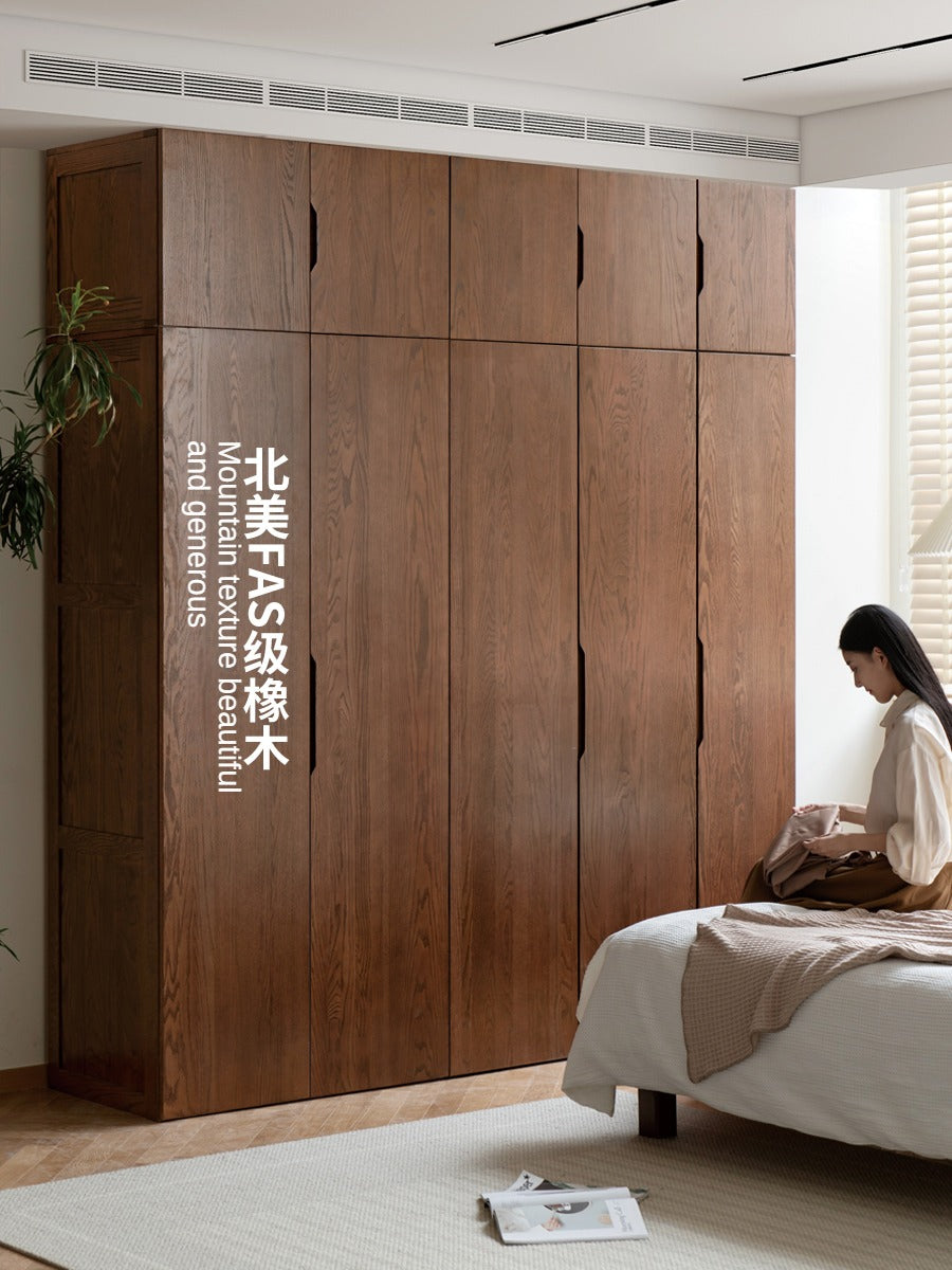 Oak Solid Wood Modern Wardrobe.