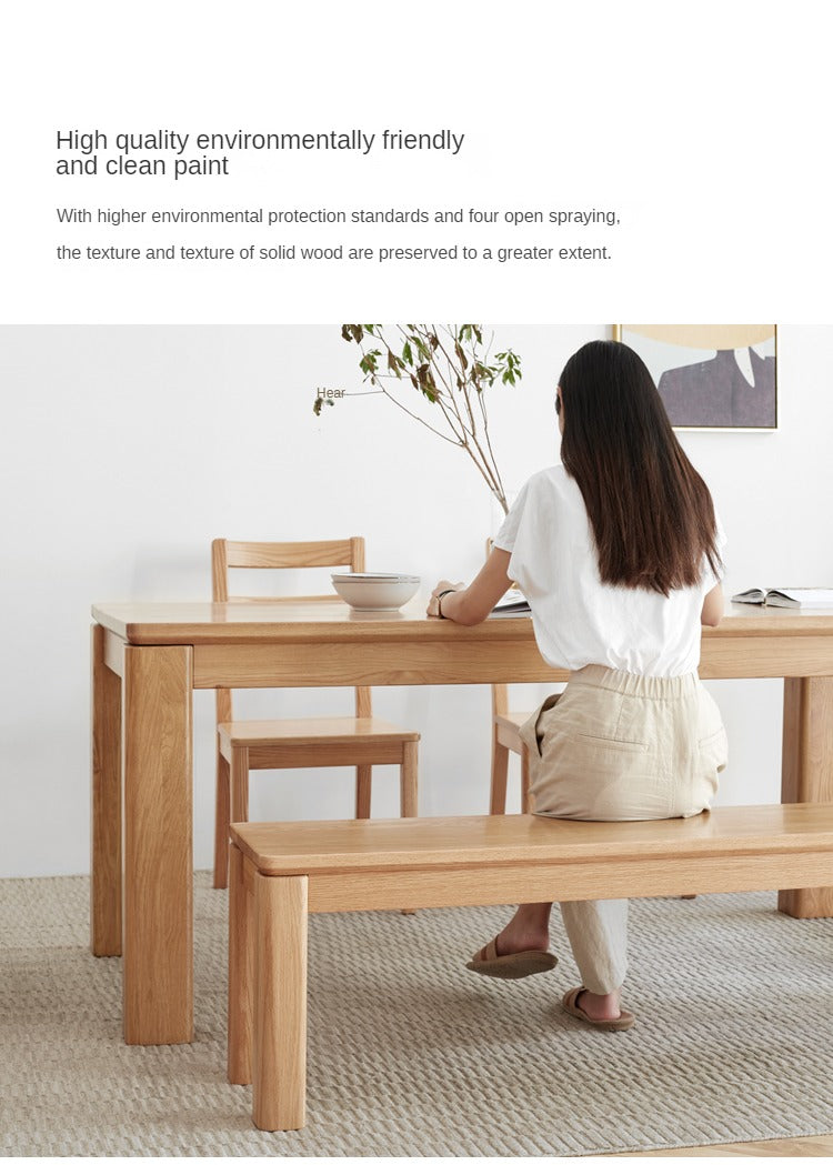 Oak Solid Wood Long Nordic Modern Bench