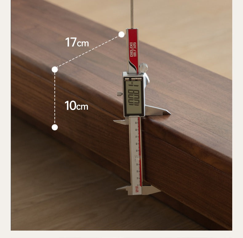 Black Walnut Solid Wood Leather Soft Suspended Bed