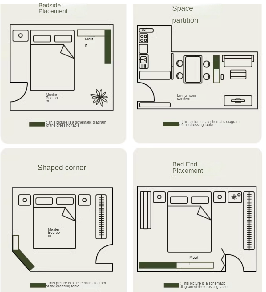 Cherry Solid Wood Retractable French Retro Dressing Table.
