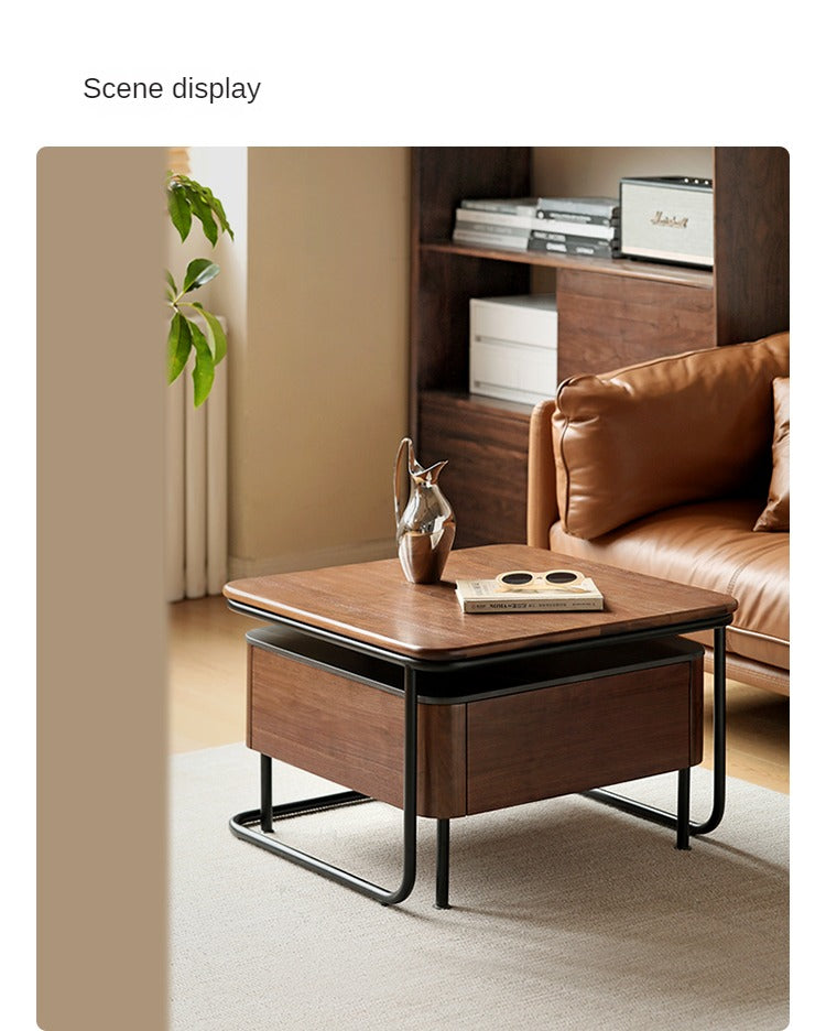 Sandalwood, Oak, Black Walnut Solid Wood Slate Top Coffee Table