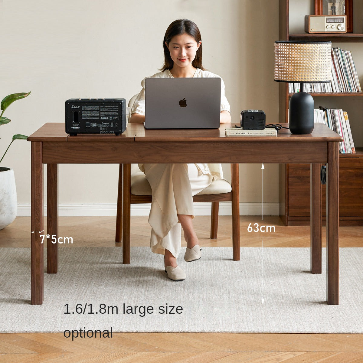 Black Walnut, Ash, Oak Solid Wood Modern Writing Desk