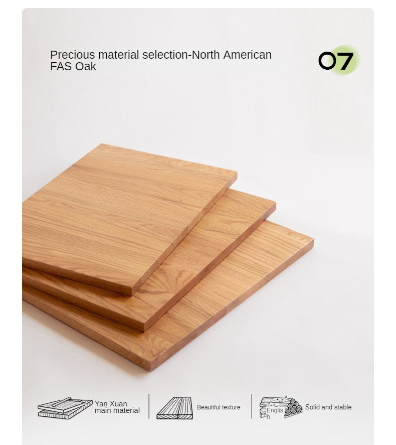 Oak Solid Wood Edge Table, Movable Small Table