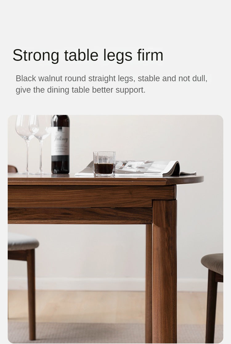 Ash, Oak, Black Walnut Solid Wood Folding Dining Table