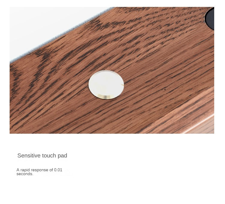 Modern oak solid wood Walnut color bed LED night lights"
