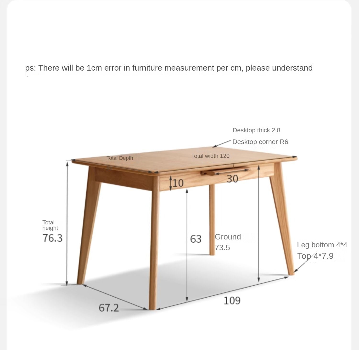 Oak, Ash Solid Wood Nordic Wall-Mounted Retractable Long Dining Table