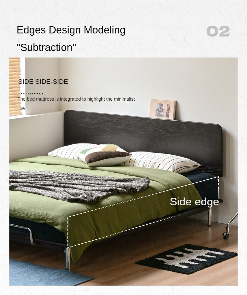 Ash, Oak Solid Wood Bed Minimalist