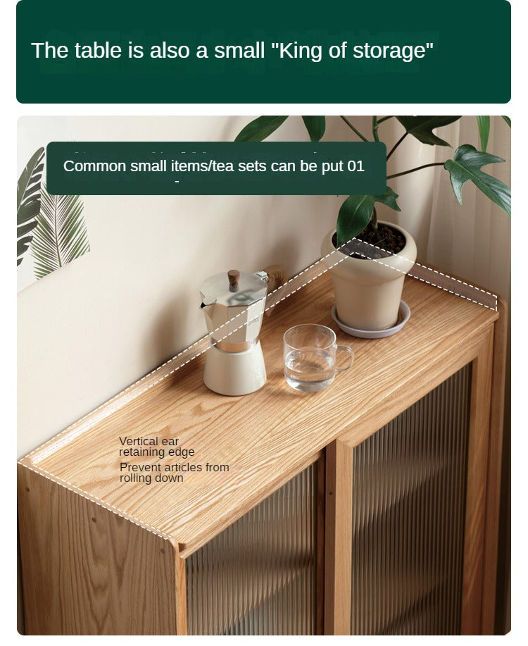 Sideboard slide door Oak solid wood"
