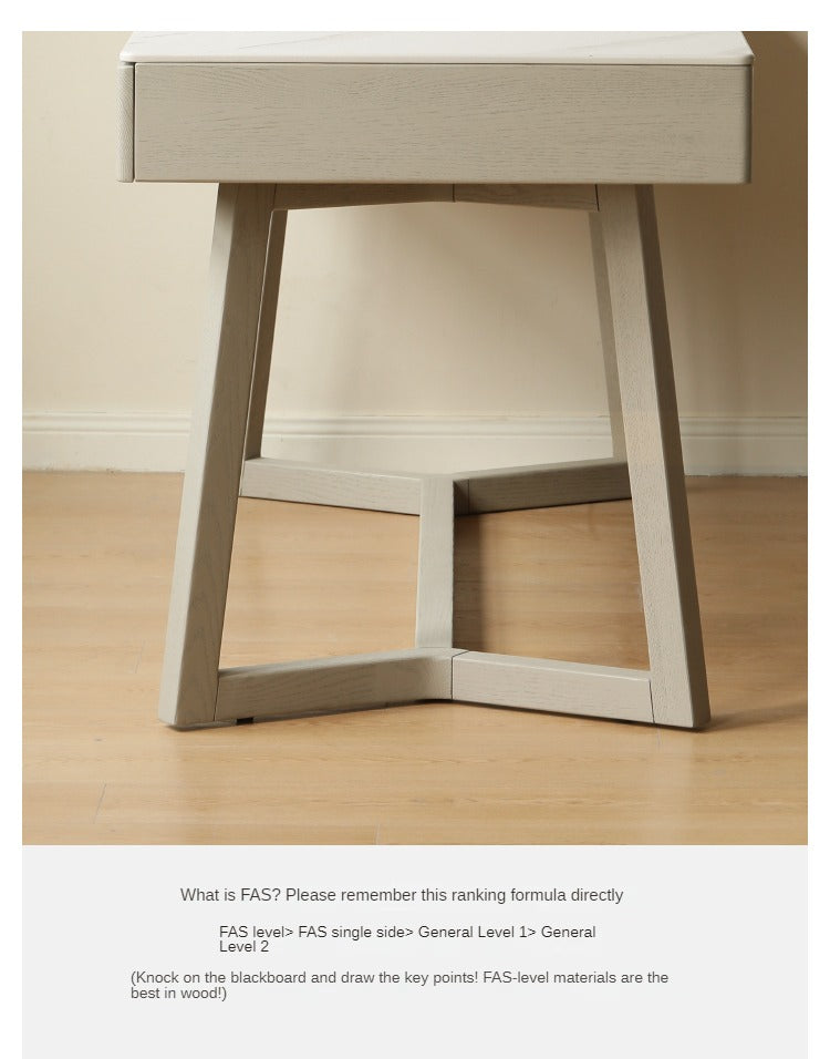 Oak, Poplar Solid Wood Slate Warm Elegant Desk With Drawer