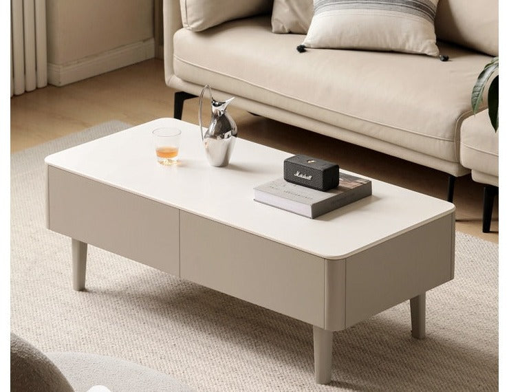 Ash Solid Wood Light Luxury Rock Plate Coffee Table