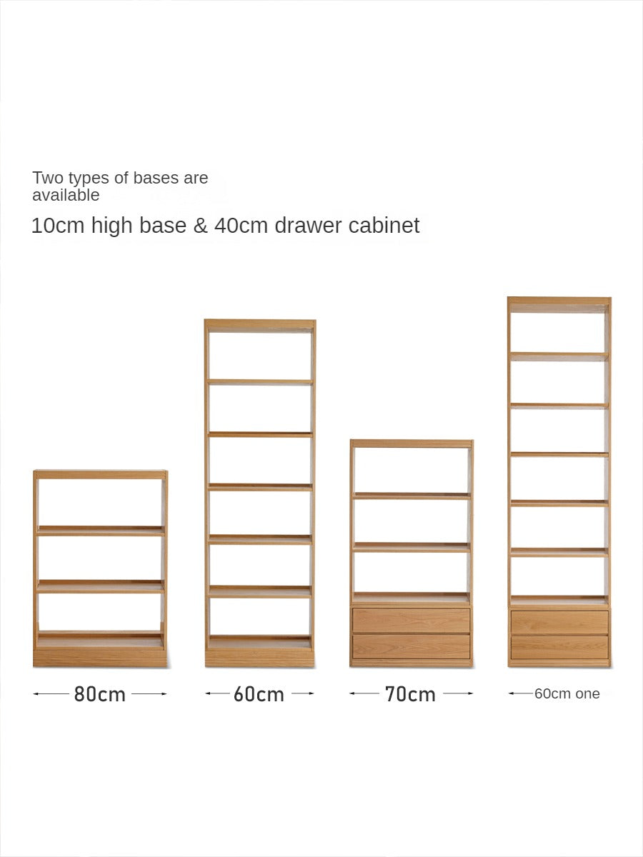 Oak Solid Wood Floor To Ceiling Bookshelves