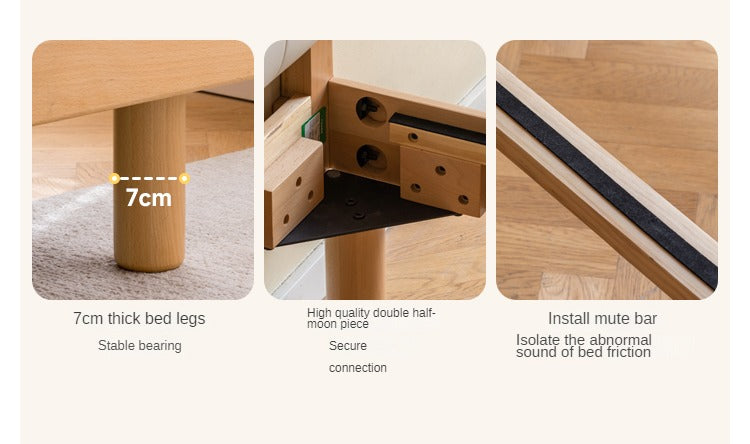 Rubberwood, Beech Solid Wood Children's Soft Bed