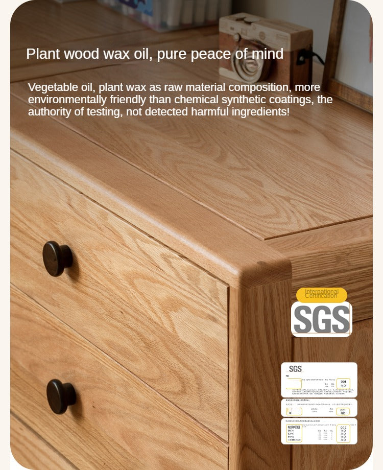 Beech Solid Wood Nordic Modern Kids Dresser, Chests, Storage Cabinet