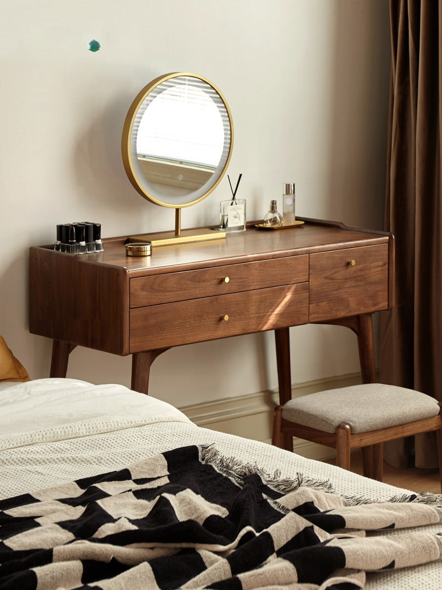 Black Walnut, Ash Solid Wood Dressing Table.