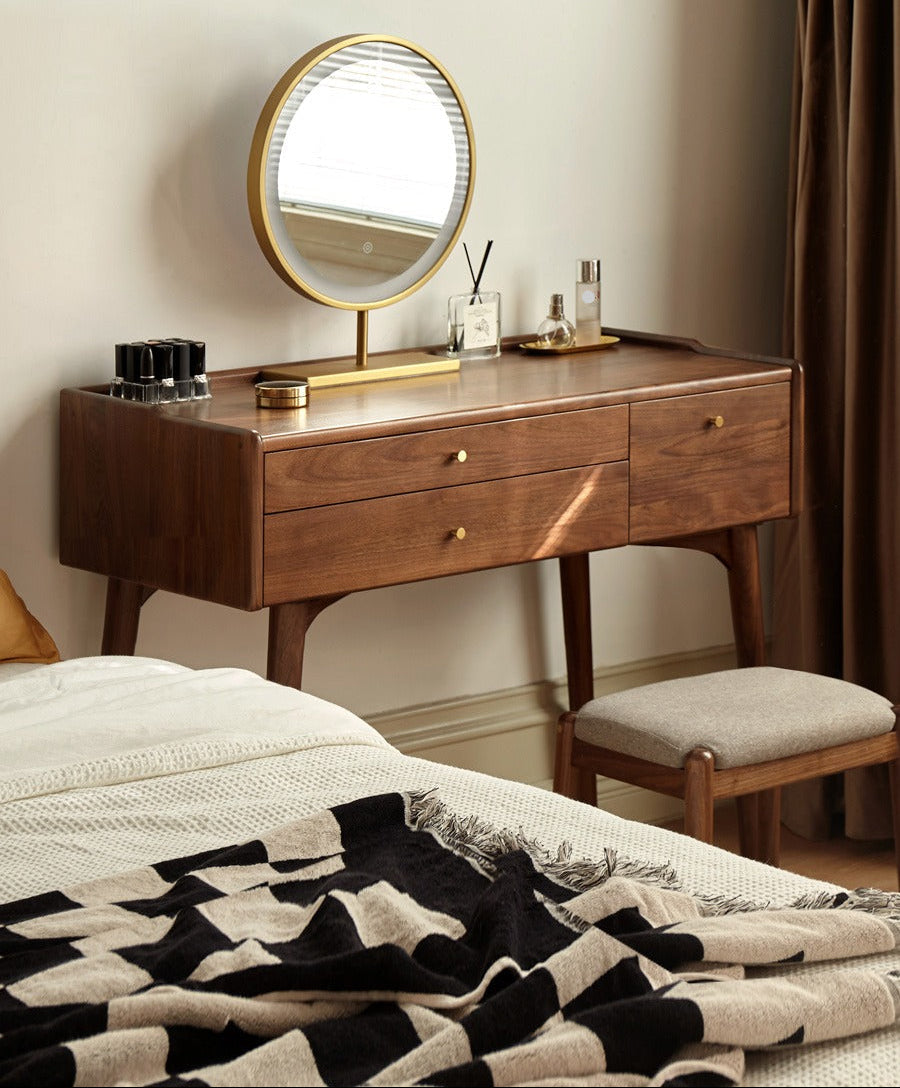 Black Walnut Solid Wood Vanity Table.