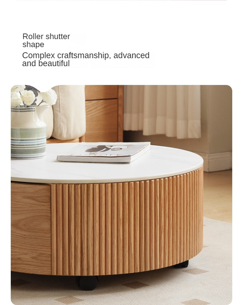 Oak Solid Wood Rock Plate Coffee Table
