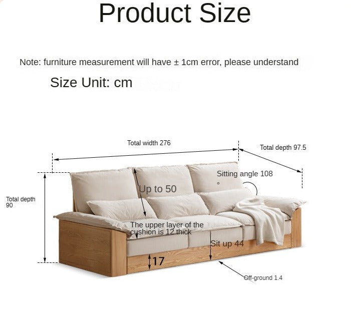 Oak Solid Wood Floor to Floor Tall Sofa.