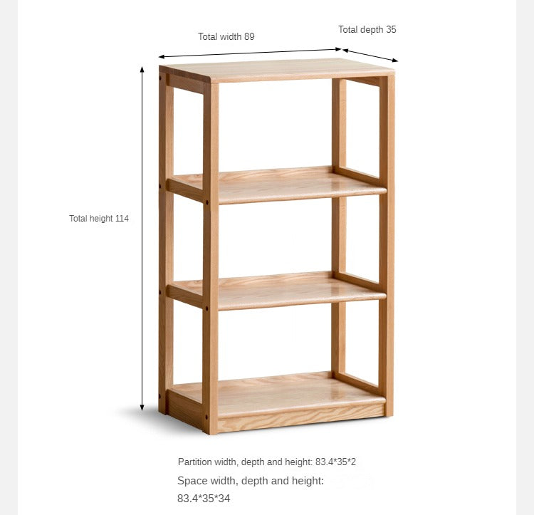 Oak Solid Wood Multi-Layer Bookshelf
