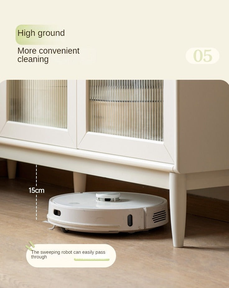 Solid Rubberwood Sideboard, Buffet Cabinet