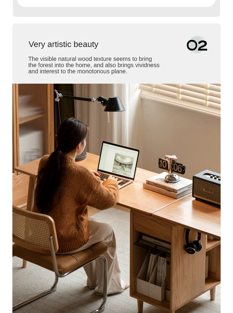 Oak, Solid Rubberwood Double Office Desk