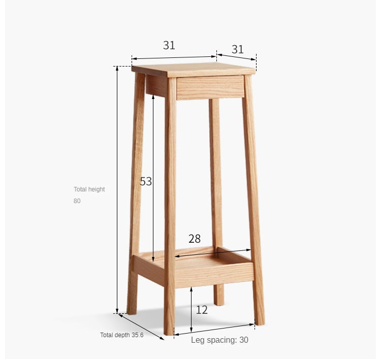 Oak Solid Wood Flower Rack Modern