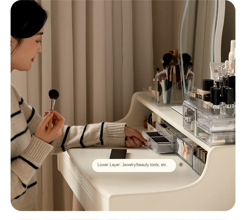 Poplar Solid Wood Dressing Table,computer desk Cream Style