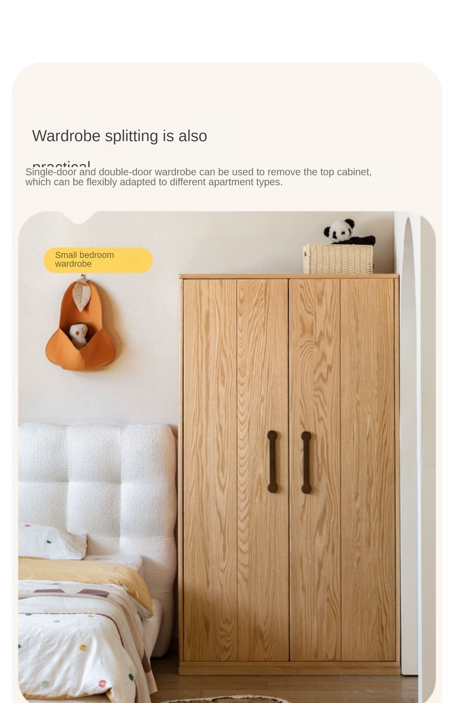 Oak Solid Wood Kids Wardrobe