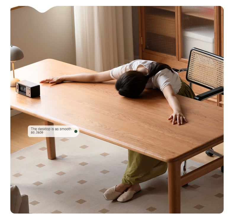 Cherry Solid Wood Office Desk, Large Dining Table