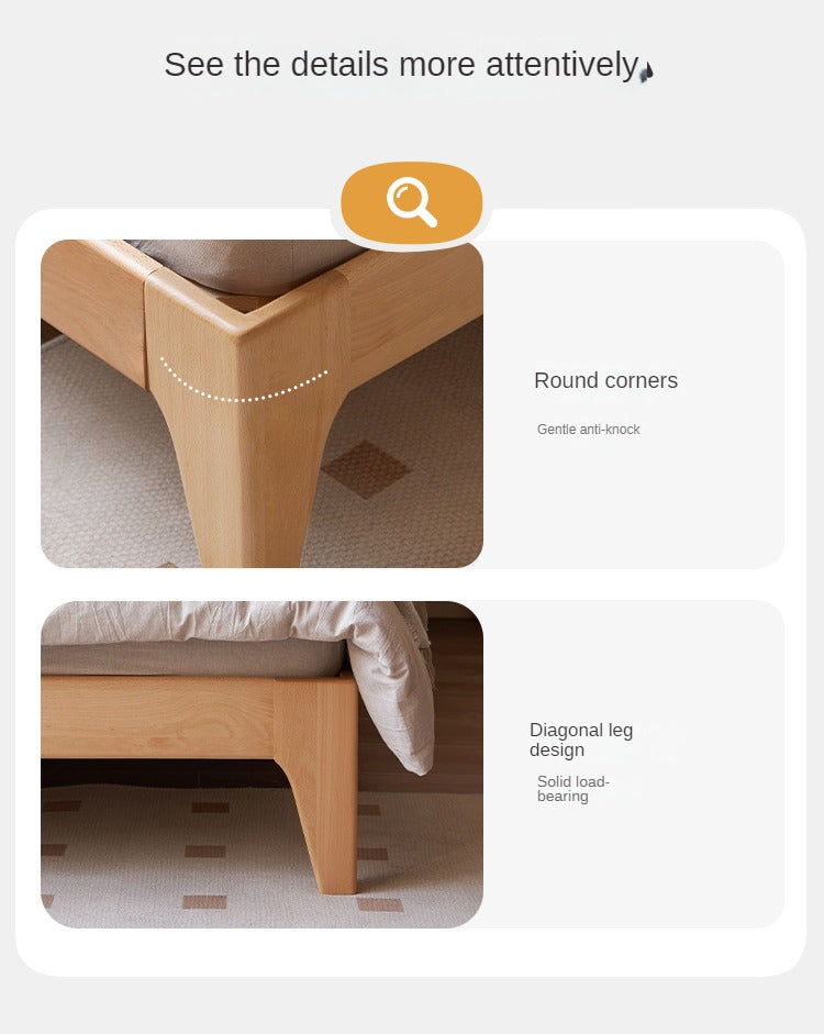 European Beech Solid Wood Soft Bed