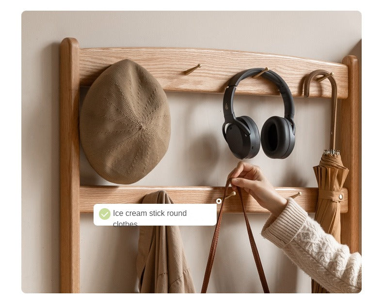 Oak, Beech Solid Wood Shoe Stool Hanger Entrance Partition