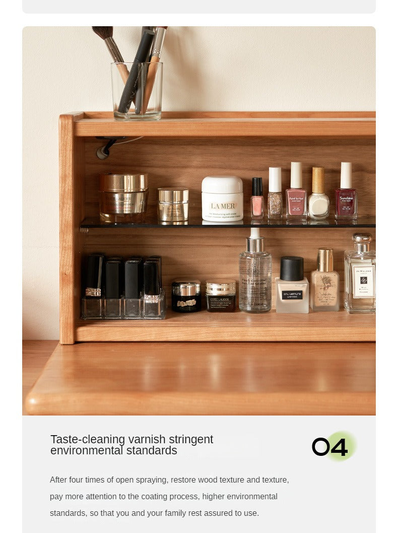 Cherry Solid Wood Retro Dressing Table.