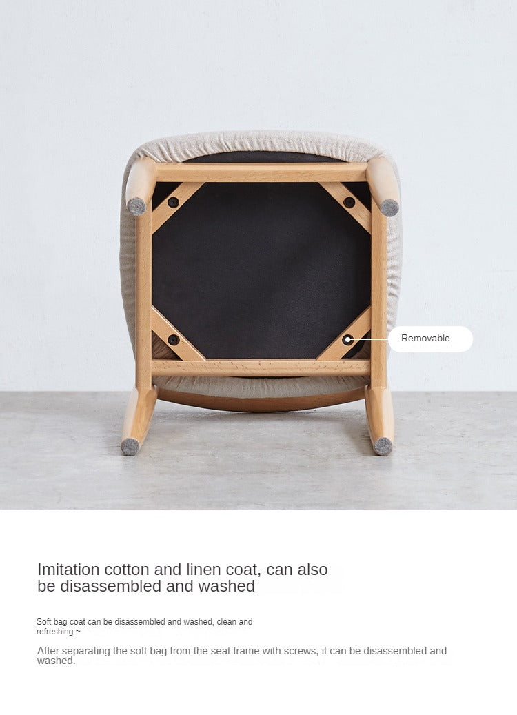 Beech solid wood makeup stool: